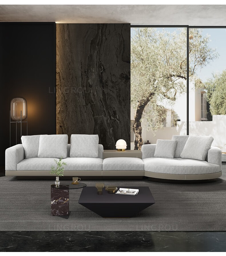 沙发 minotti家居意式极简沙发组合科技布棉麻设计师家具别墅布艺客厅