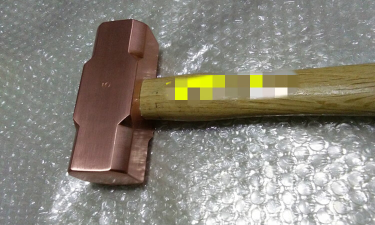 定制适用防爆八角锤紫铜锤铜榔头铜工具木柄铜锤红铜锤铜锤子铜4磅大