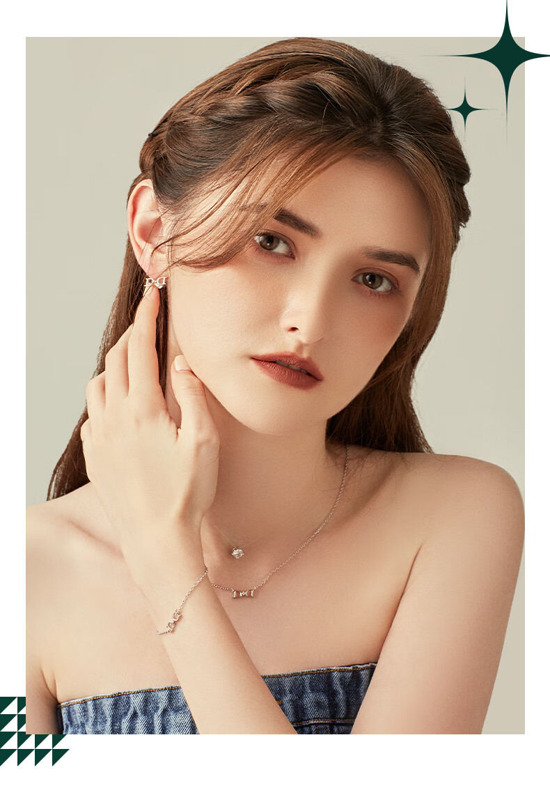 daisyfellowes/黛西法罗s925银双d设计个性轻奢耳钉新款女友礼物 银