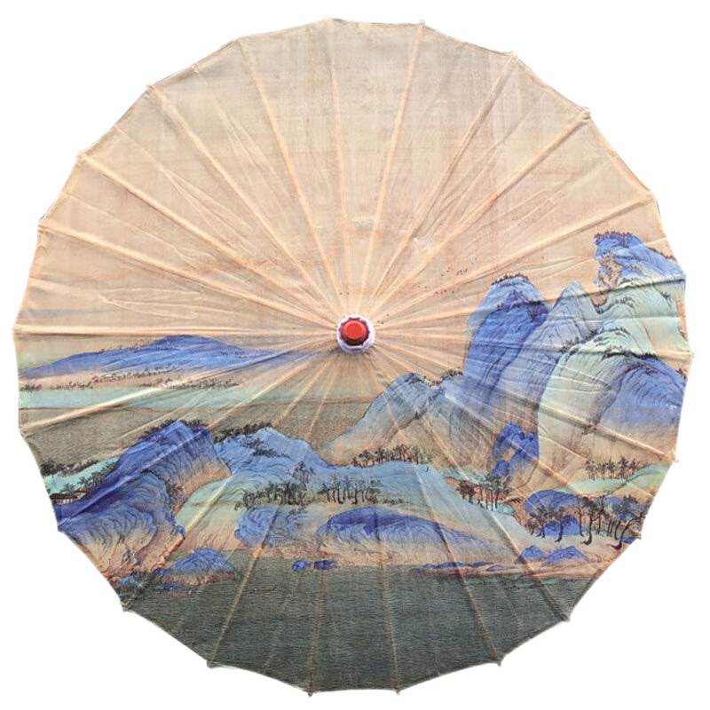 油纸伞中国风竹韵流苏彼岸花漂带蓝色紫千里江山古风伞女中国风汉服