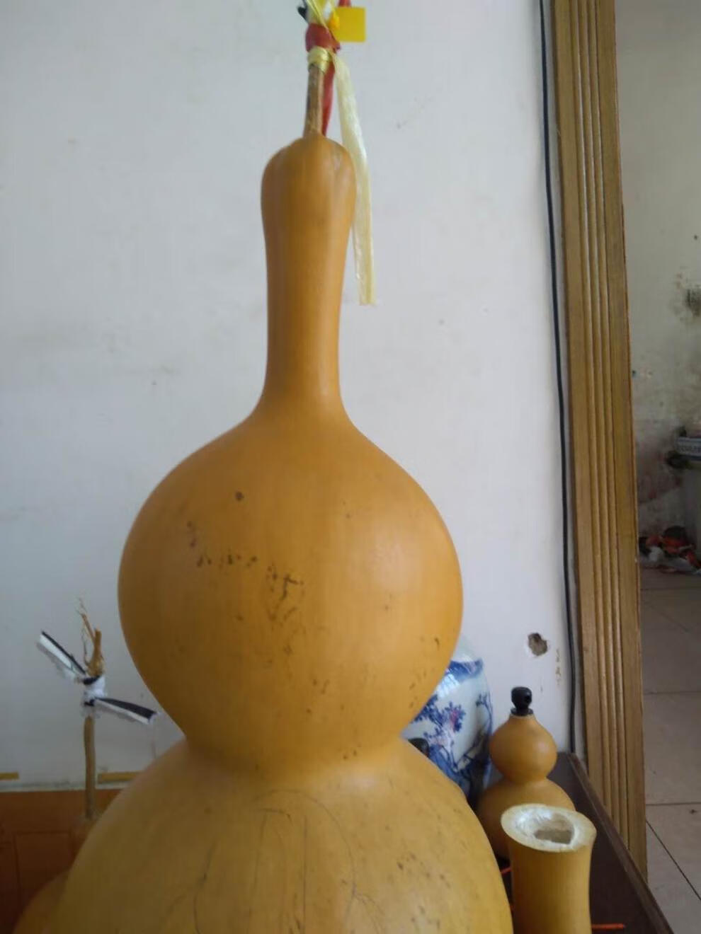 谷蜂棠 葫芦摆件葫芦大葫芦福禄摆件大亚腰大八宝高葫芦 40至45厘米带