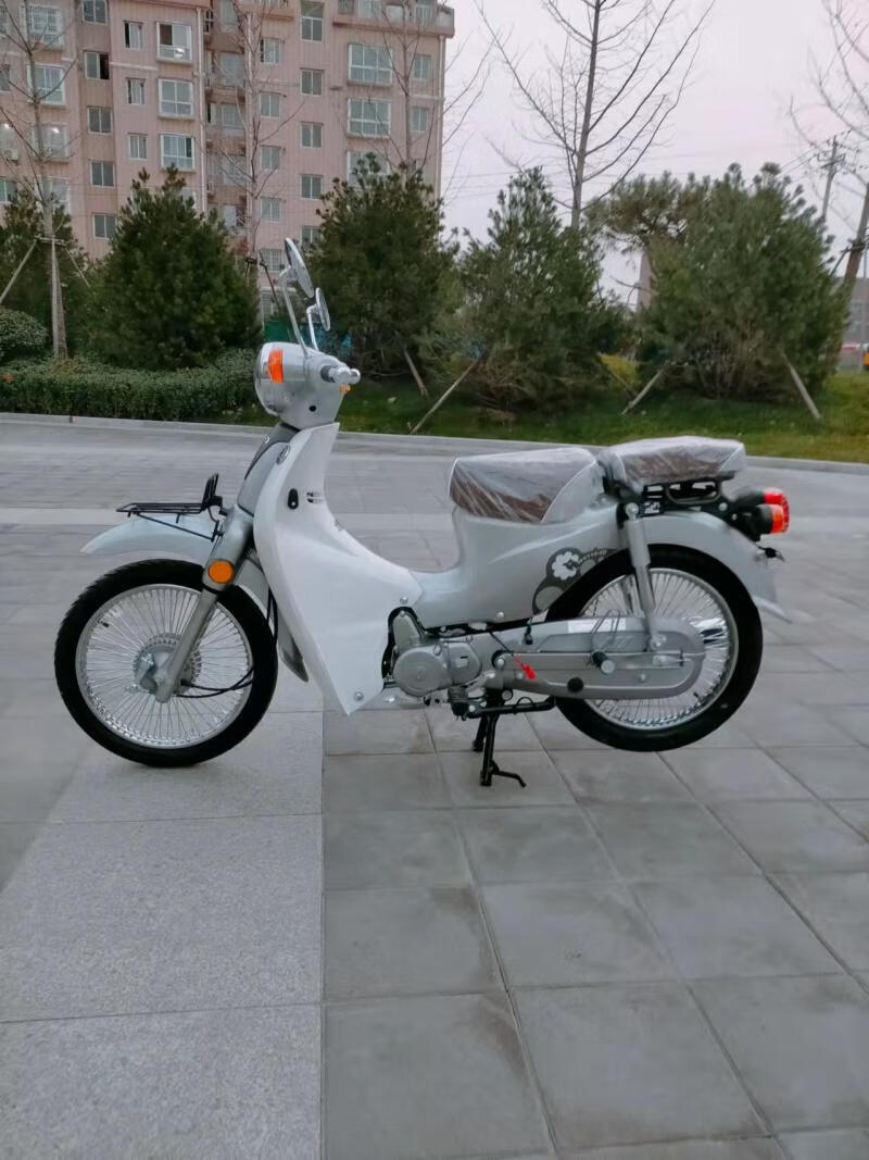 复古幼兽coco喜洋洋弯梁摩托车燃油车国四德尔福电喷可上牌浅灰色