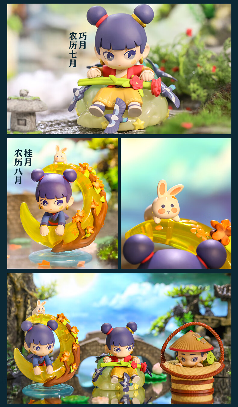 非人哉-发呆哪吒之十二时令花系列盲盒 潮流礼物 隐藏-云想衣裳花想容