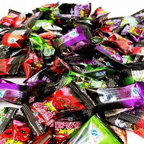 魔鬼糖南渠牌水果软奶味糖万圣节圣诞节魔鬼利强爆汽魔鬼硬糖魔鬼软糖