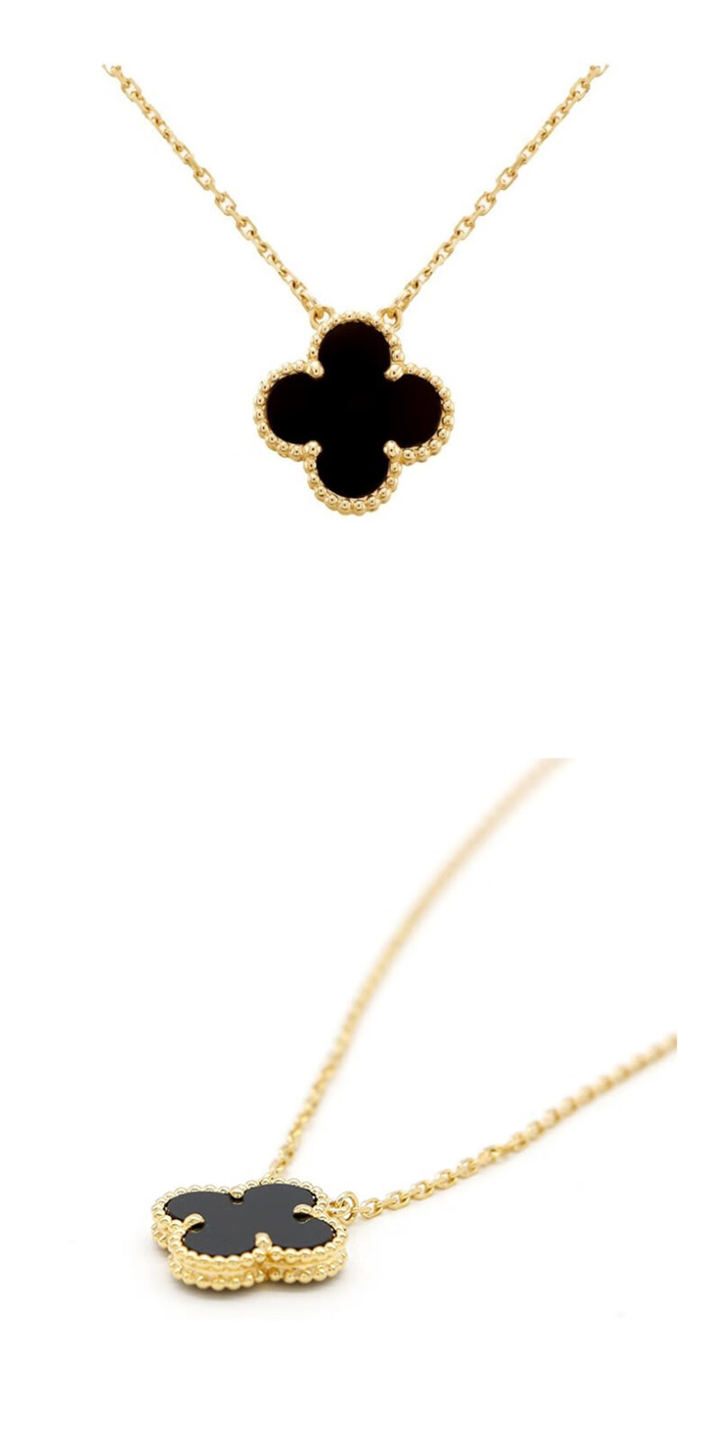 vca/梵克雅宝 四叶草项链18k黄金女士黑玛瑙中号网红同款送女朋友送