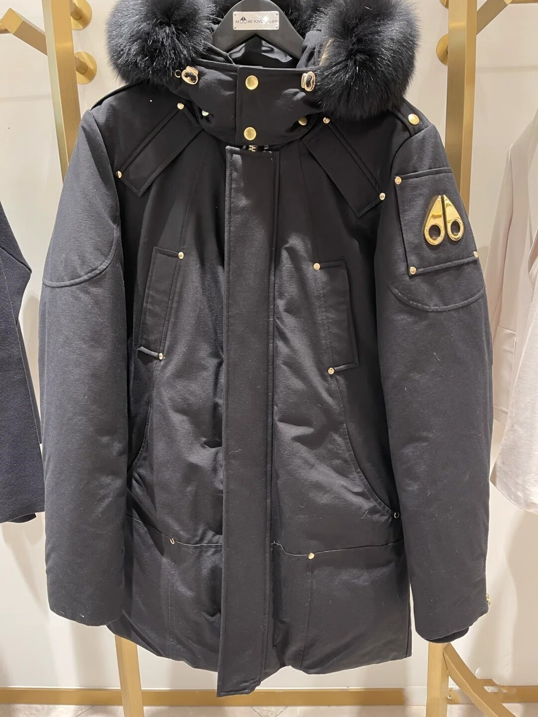 剪刀羽绒服加拿大 加拿大剪刀羽绒服男加厚白鹅绒情侣中长款黑色外套