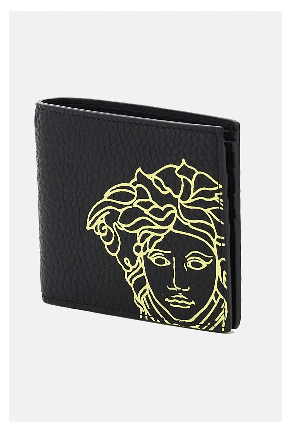 versace 范思哲 新款男女同款牛皮美杜莎印花头像对折短款钱包预售