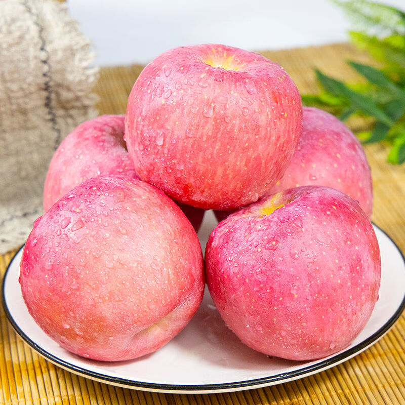 甘肃天水秦安精品高山红富士苹果10斤脆甜苹果 含箱5斤中果【图片