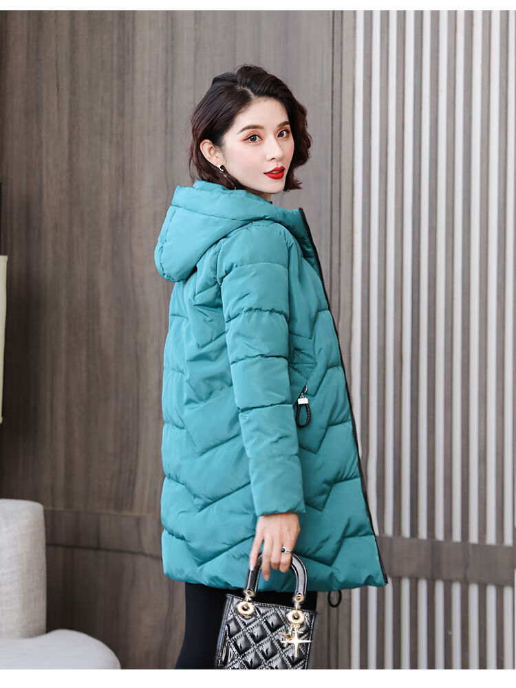 皮尔卡丹九江羽绒服女中长款2022年冬季新款连帽防寒防冻保暖舒适透气