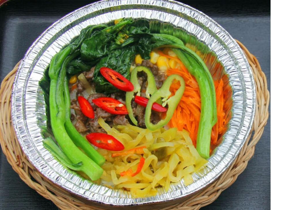 一次性锡纸碗煲仔饭锡纸盒烧烤打包圆形外卖带盖餐盒花甲粉碗 1500