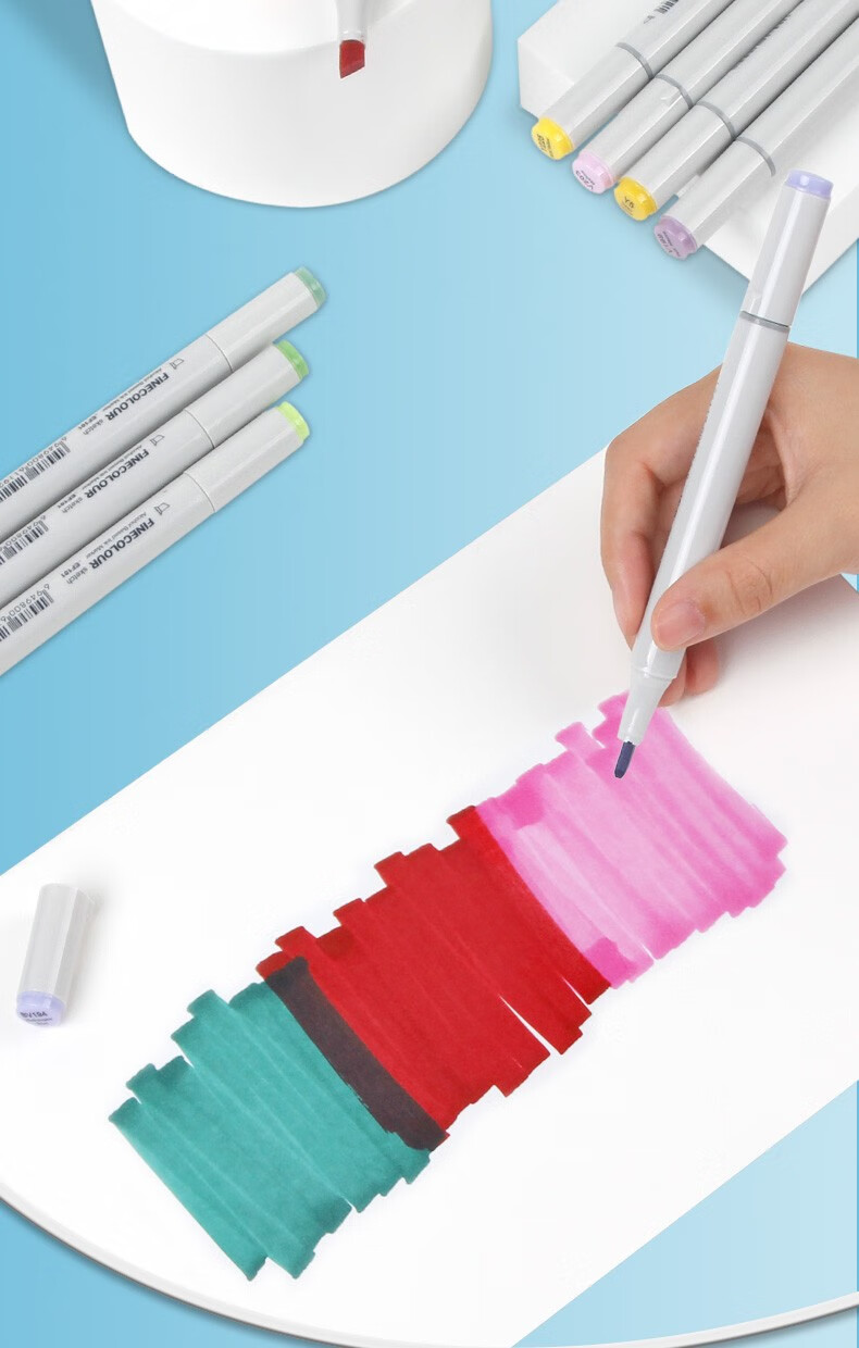 法卡勒finecolour二代马克笔双头酒精性油性马克笔套装学生动漫设计