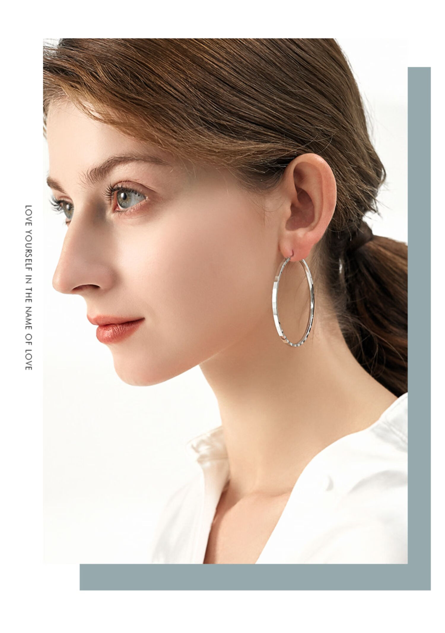 阿辽莎999足银大圈圈耳环女潮气质网红耳圈足银耳坠耳饰圣诞节生日