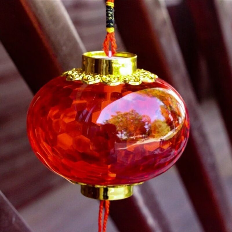 元旦新年发光手提灯笼儿童喜庆中国红小复古宫灯led装饰表演道具手提