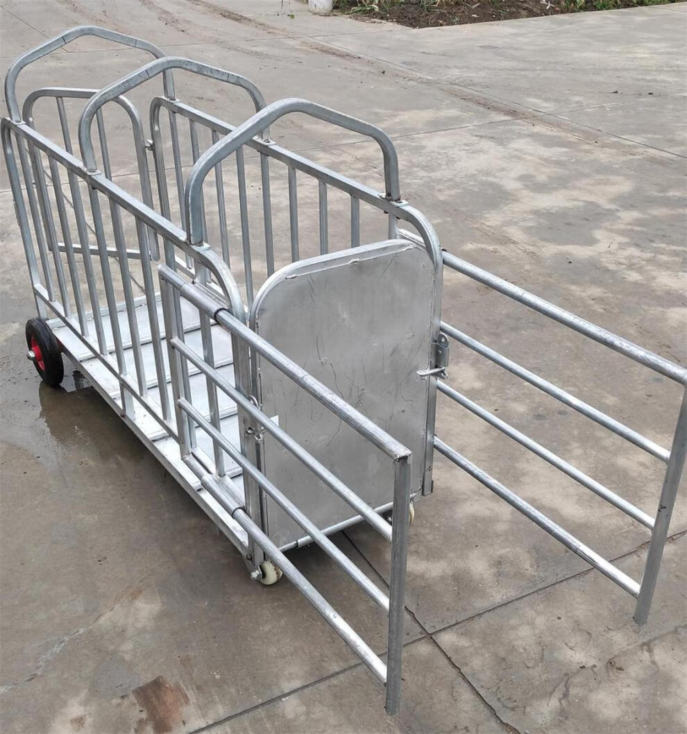 抓猪笼子卖猪笼上车款养殖装猪铁猪笼不锈钢带轮多功能装车猪笼