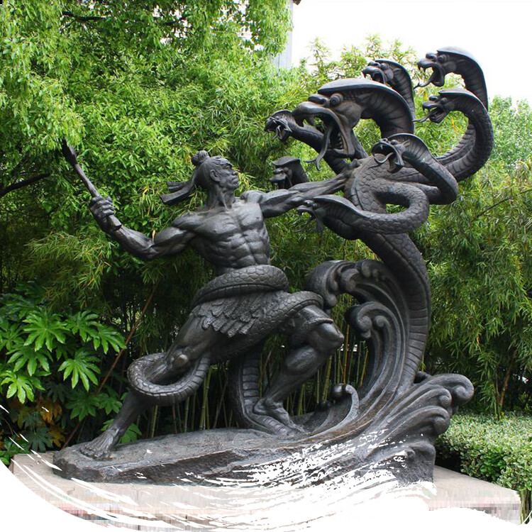 大禹治水景观艺术雕塑定制厂家大型铸铜人物雕塑工艺品摆件户外园林