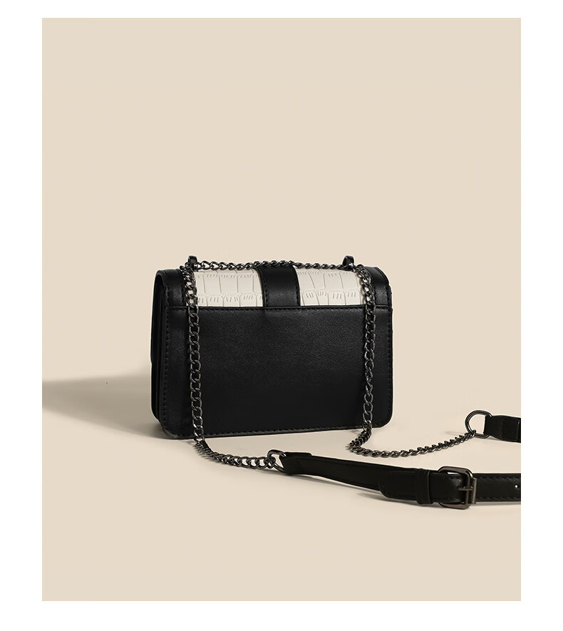 mcrc轻奢女包邮差包女黑白撞色斜挎秋冬质感包包2022新款女包手提通勤