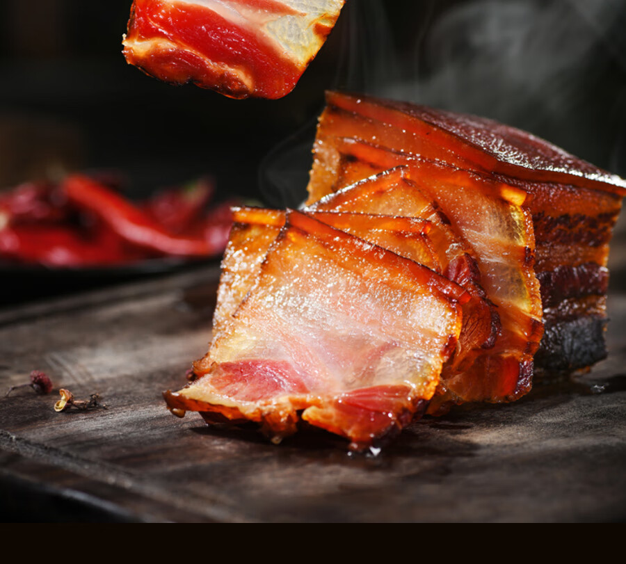 湖南特产纸包烟熏腊肉慢熏湖南腊肉农家黑猪腊肉 纸包腊肉500g【图片