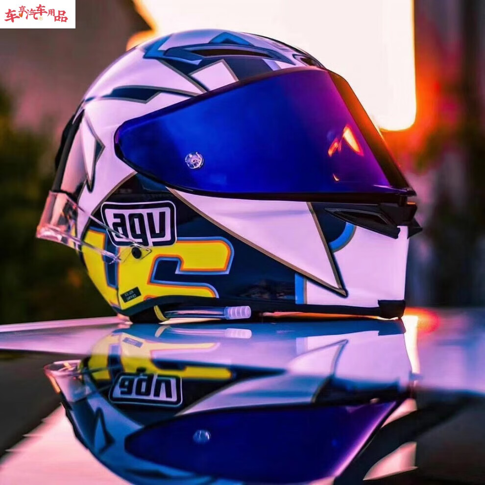 pista 涂鸦限量版冰蓝变色龙冬测西瓜罗西同款碳纤维赛车头盔 涂鸦