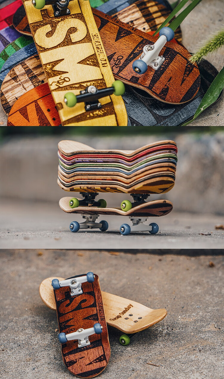 手指滑板翻team激光雕刻枫木手指滑板cheapsunday正男签名蓝色宽桥