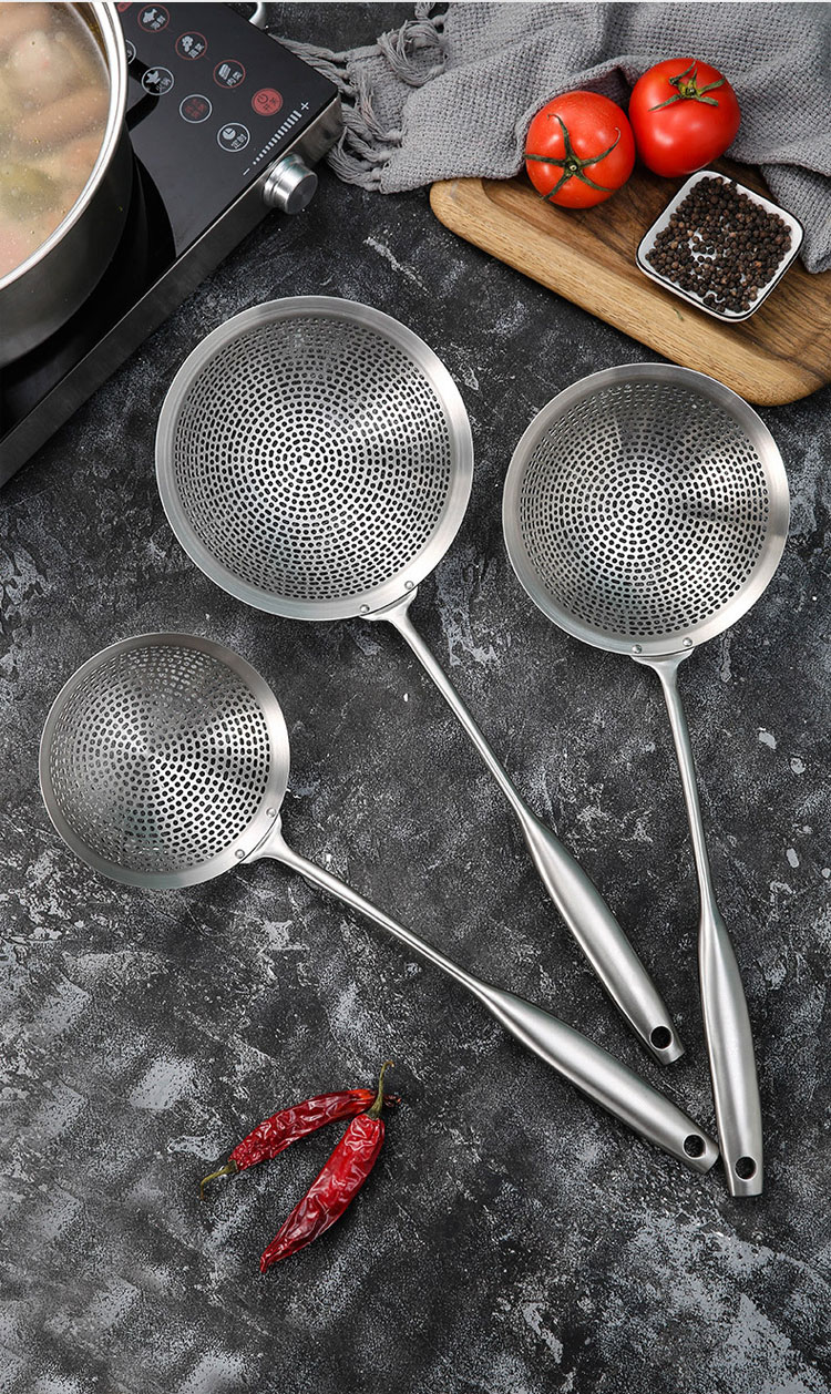 304不锈钢漏勺家用厨房笊篱过滤网饺子油炸捞面勺薯条炸捞小号14钢漏