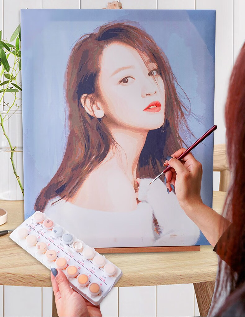 diy油画照片自制画像定制真人照片diy油画7夕送女生推荐自制手工小