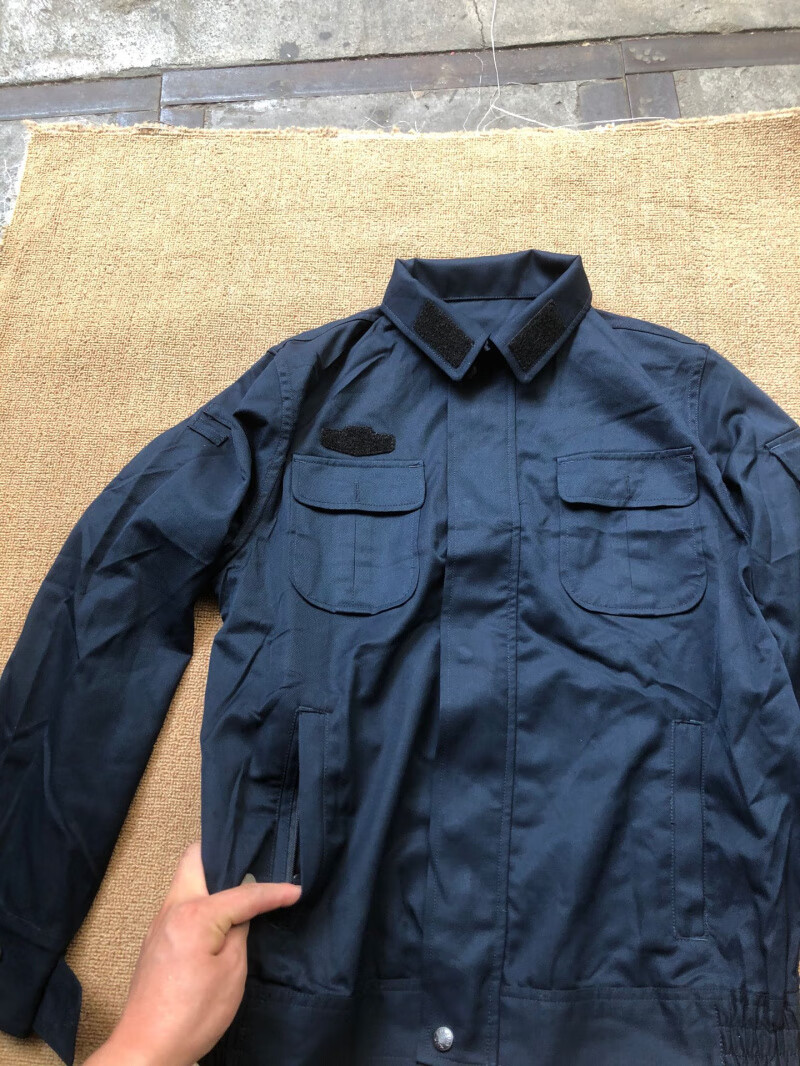 作训服藏青色夏季夹克式工作服老款束腰工作服套装库存 藏青色 17088