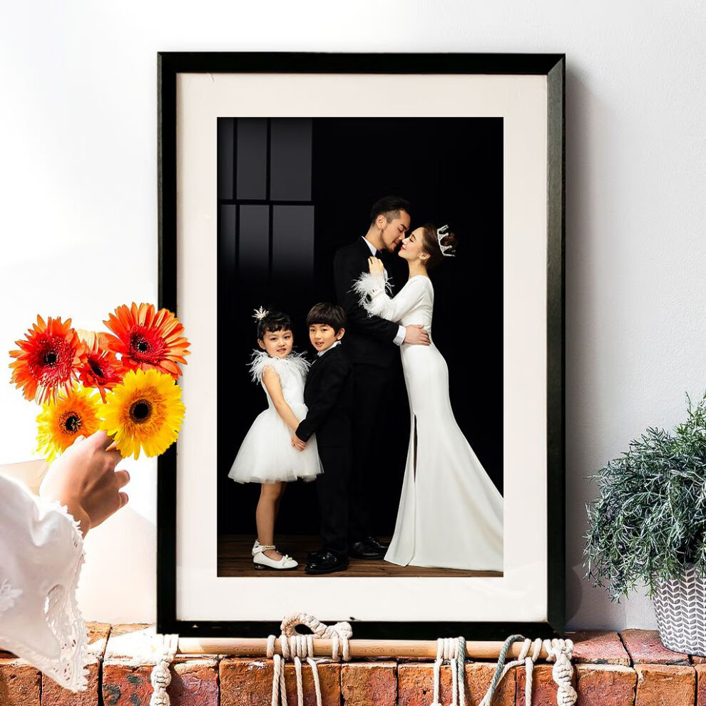 裱画框定制全家福相片放大尺寸冲洗照片做成相框制作加带装裱配画框挂