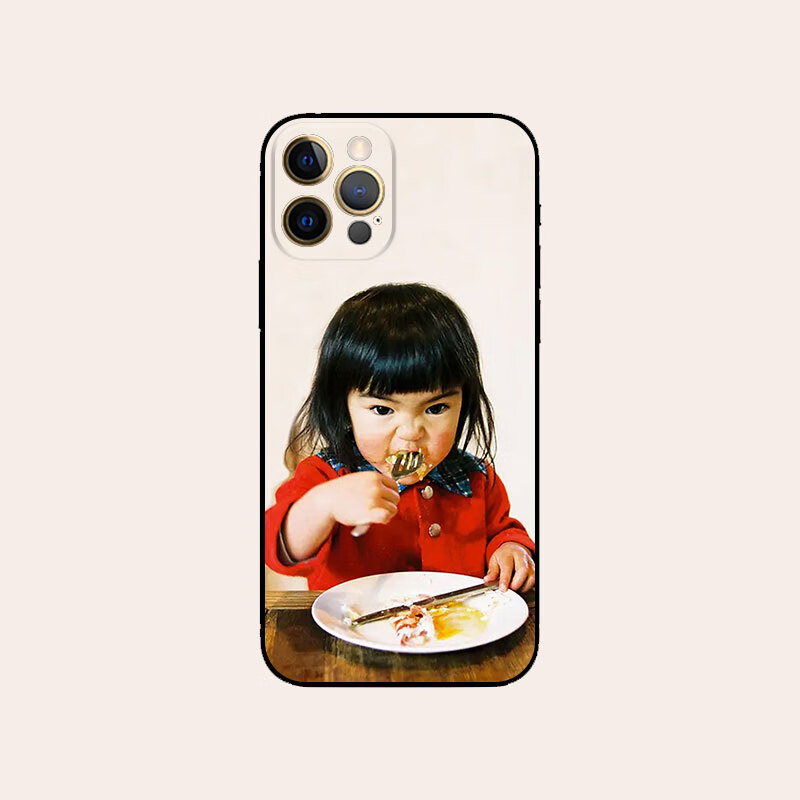 沙雕土酷搞笑适用iphone 13 pro max苹果12/11手机壳 【快吃饭黑壳】