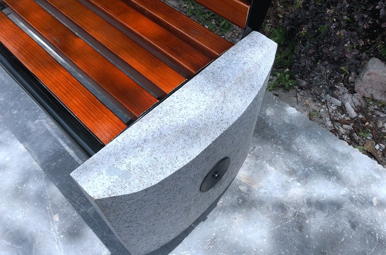 户外公园椅大理石长椅石头靠背椅石凳休闲椅庭院花园公园长椅长145米