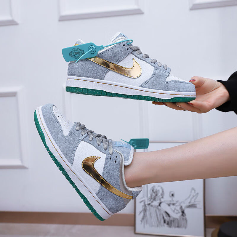 王一博同款dunk sb冰雪奇缘涡轮绿蓝黄北极狐男女鞋dc9936-100 sb湖人