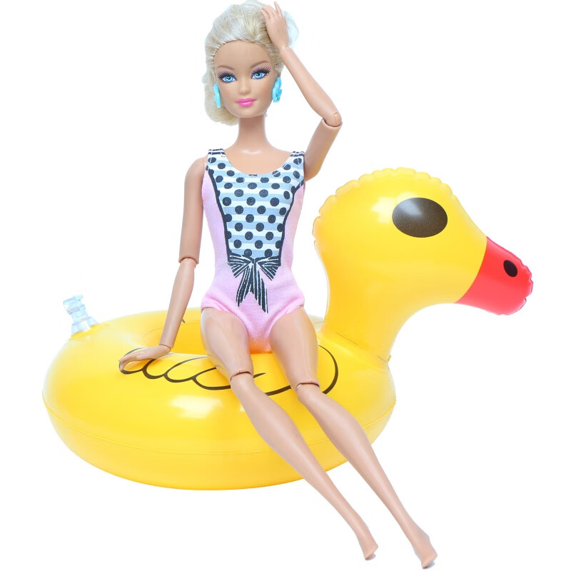 泳衣30cm娃娃公主充气饮料气球漂浮杯座玩具泳圈配件金色独角兽泳圈