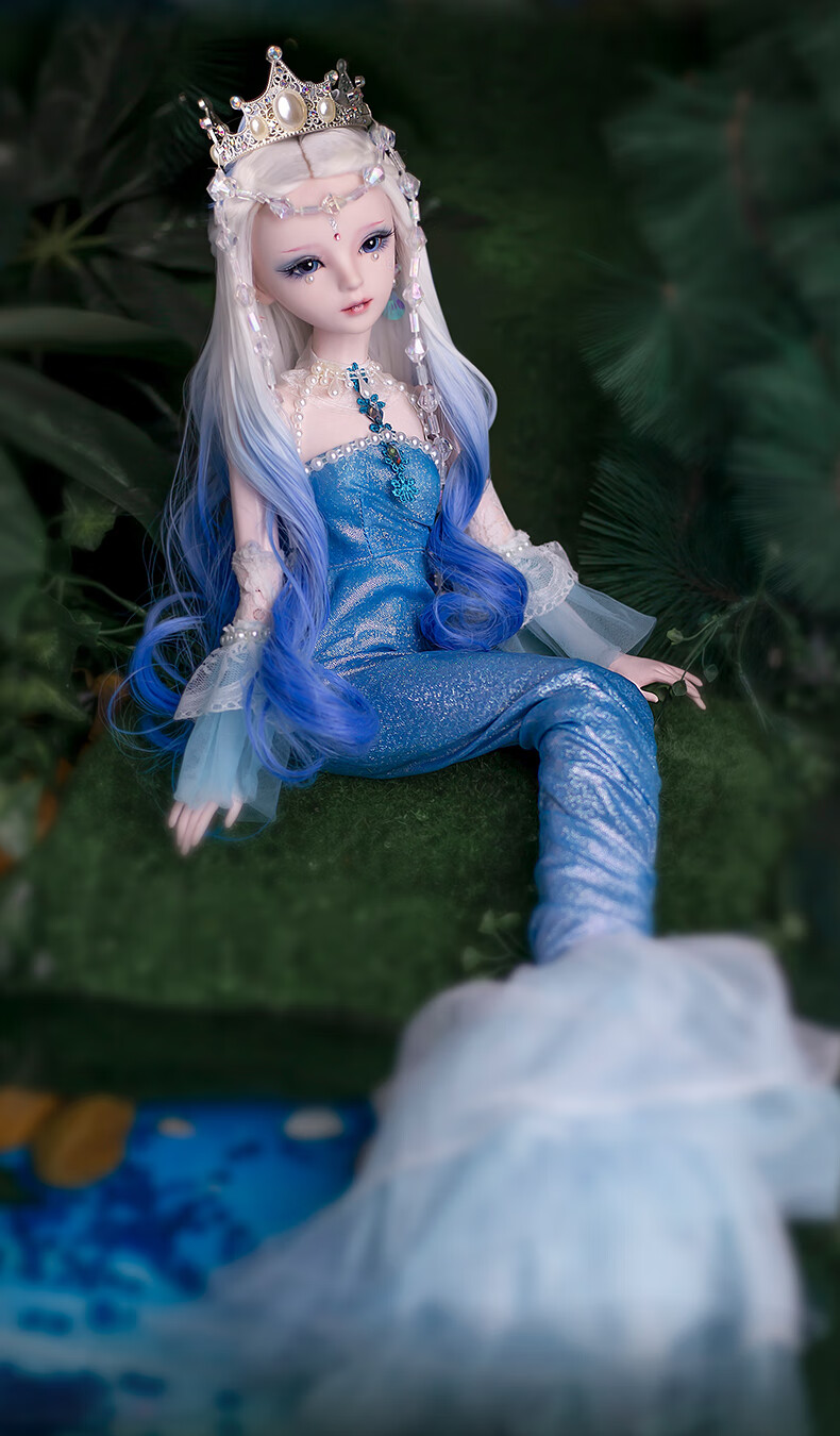 bjd手工娃娃人偶关节可动女孩人鱼公主玩具3分精致儿童套装sd高端同