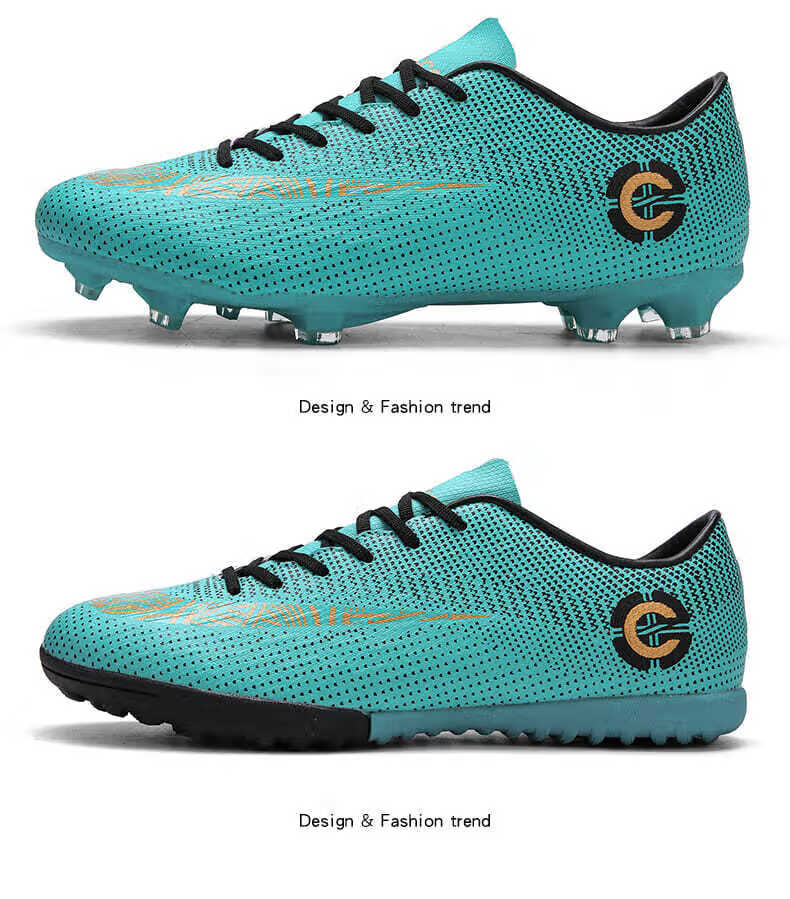 春秋季足球鞋男碎钉训练鞋人造草地皮足训练长钉比赛运动蓝色20402