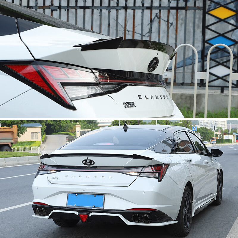 伊兰特原厂造型尾翼(钢琴黑) 免打孔【图片 价格 品牌 报价】-京东