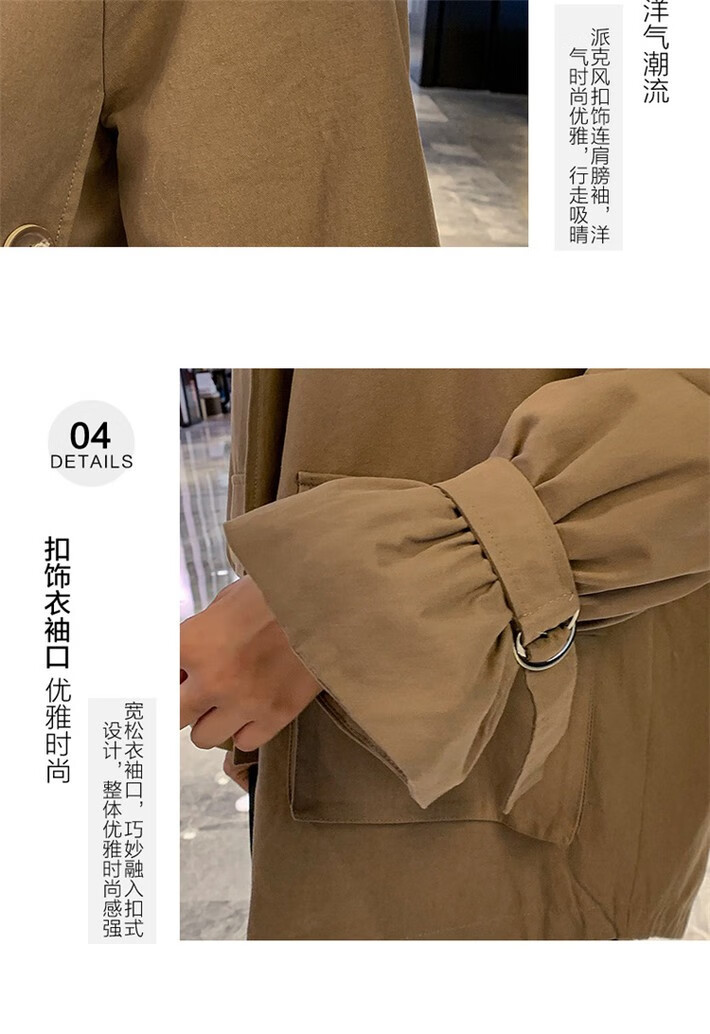 105981-拉夏贝尔棉服女21年新款女装百搭工装派克服女气质时尚冬装 米白色 L-详情图