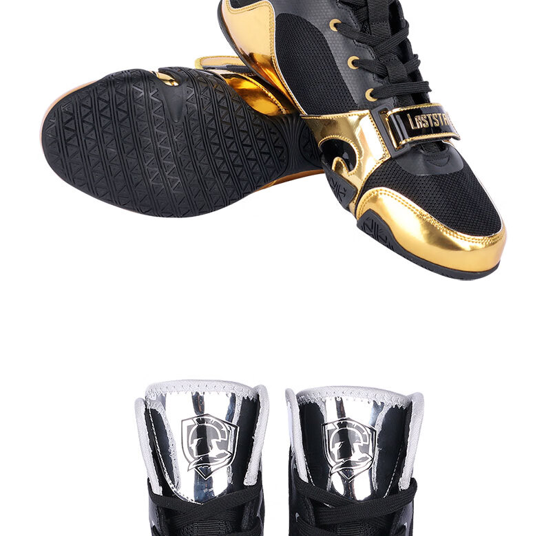 拳击鞋高帮男女摔跤鞋格斗鞋子散打鞋训练鞋搏击鞋靴比赛运动款搭扣