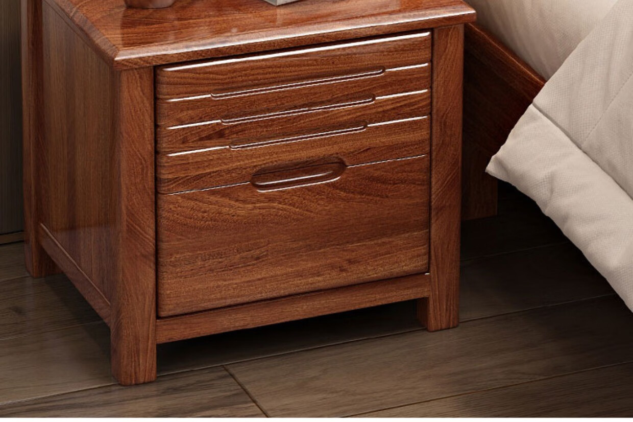 金丝檀木床 金丝檀木实木床现代简约双人1.8主卧大床新中式1.