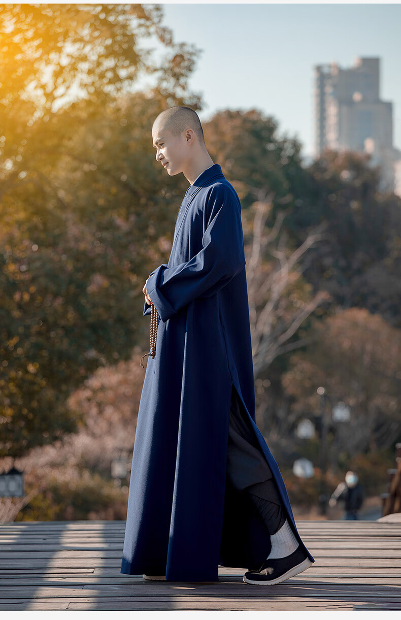 僧服大褂和尚衣服春秋季僧侣僧衣长褂男女款僧人长衫加厚僧袍深灰色35