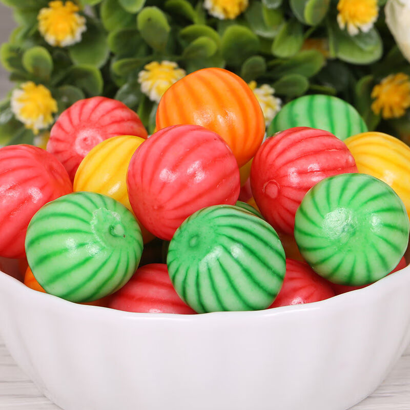 西瓜泡泡糖批发爆浆西瓜泡泡糖混合口味夹心糖果口香糖橙伯乐 爆浆30