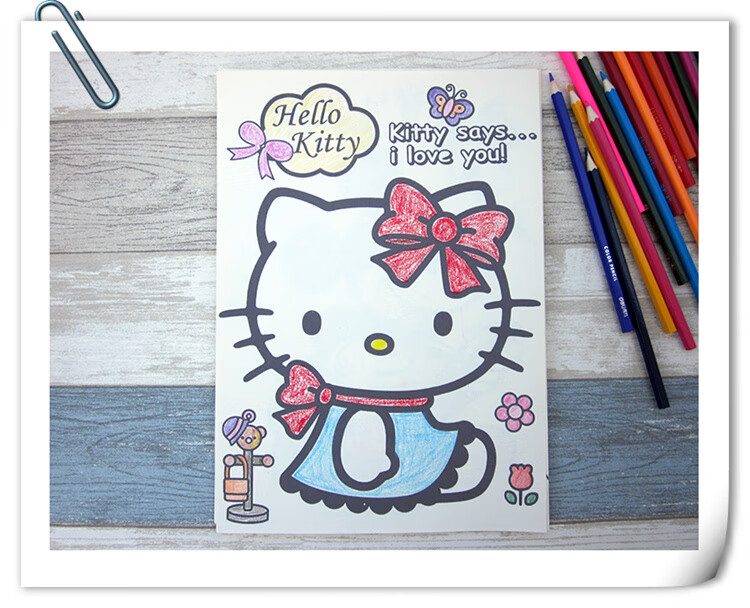 《kt猫凯蒂猫简笔画小熊兔涂色本填色本学画本儿童涂鸦图画本 熊出没