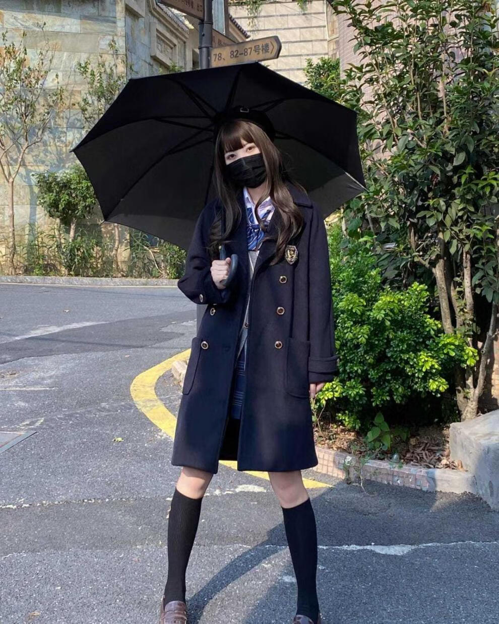 秋冬新款2021新款西装领jk大衣女中长款日系显瘦气质大毛呢子学院风