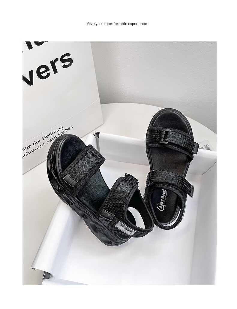 奥古狮登运动拖鞋厚底增高女凉鞋防滑耐磨运动凉鞋女士凉拖鞋外穿