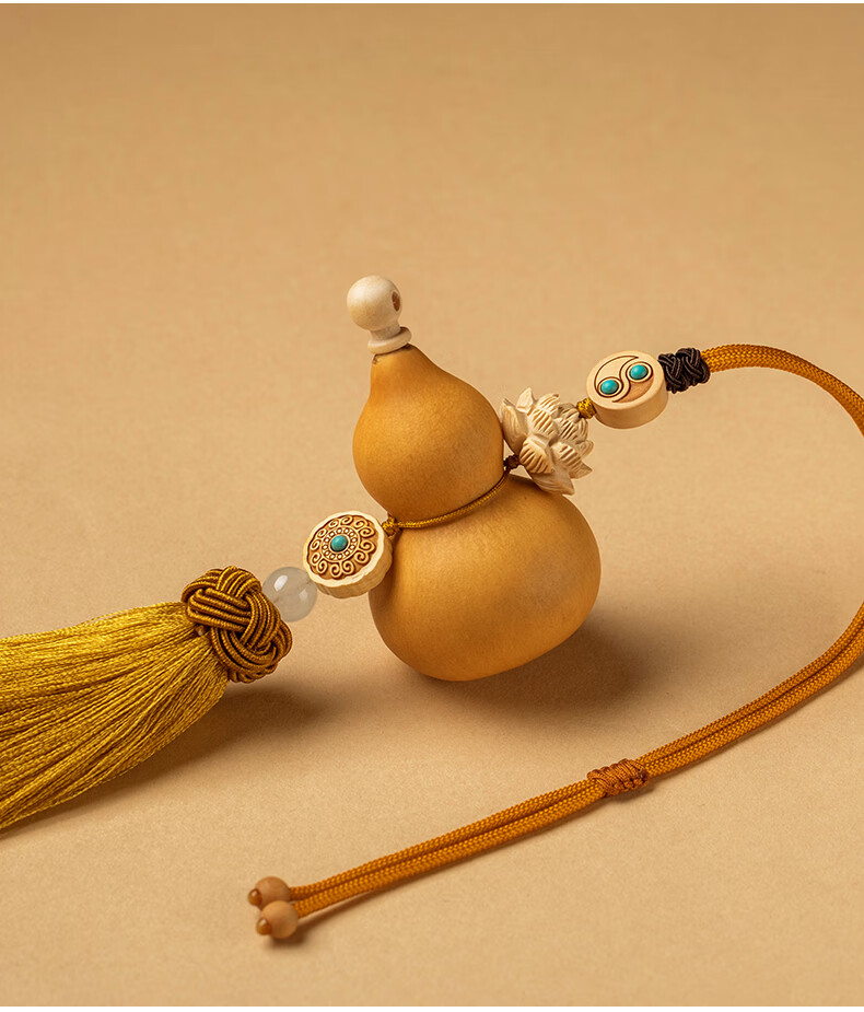 朴房天然葫芦挂件门对门口大门客厅卧室玄关金色流苏莲花财源挂饰