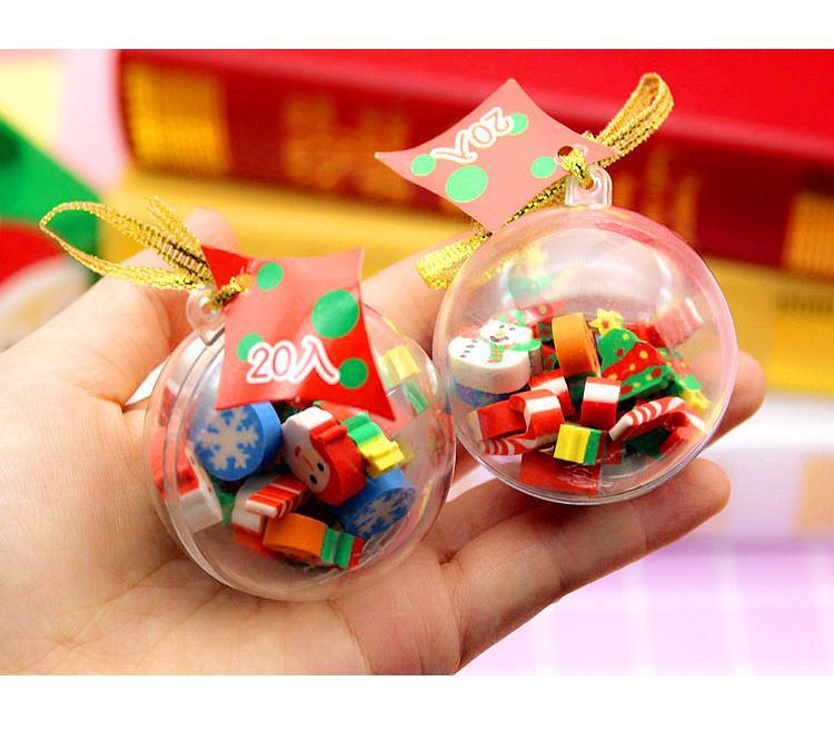 创意圣诞球橡皮幼儿园小礼品奖励学生儿童奖品节日礼物赠品活动圣诞球
