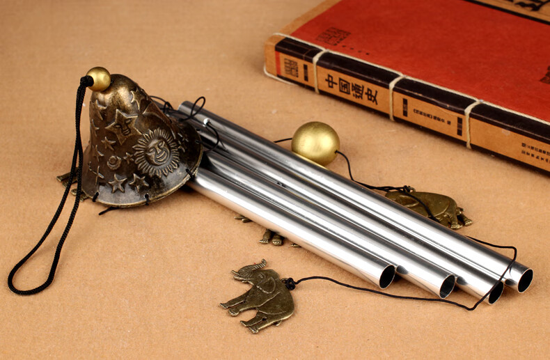 风铃响叮当合金风铃门挂饰四管金属好听清脆铃铛创意儿童卧室阳台风铃