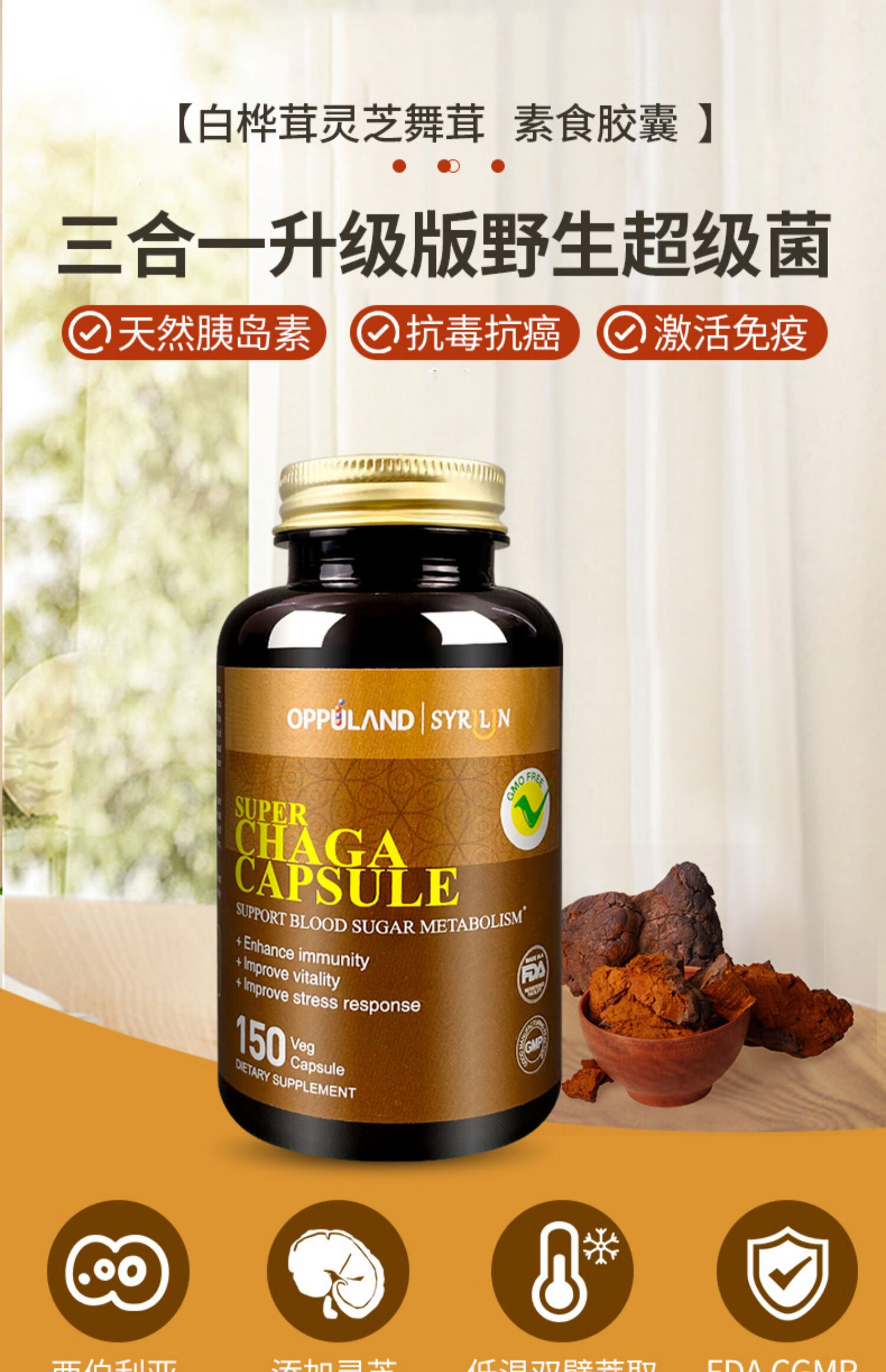 美国进口桦树茸天然胰岛素白桦茸增强免疫力降血糖抗病毒【图片 价格