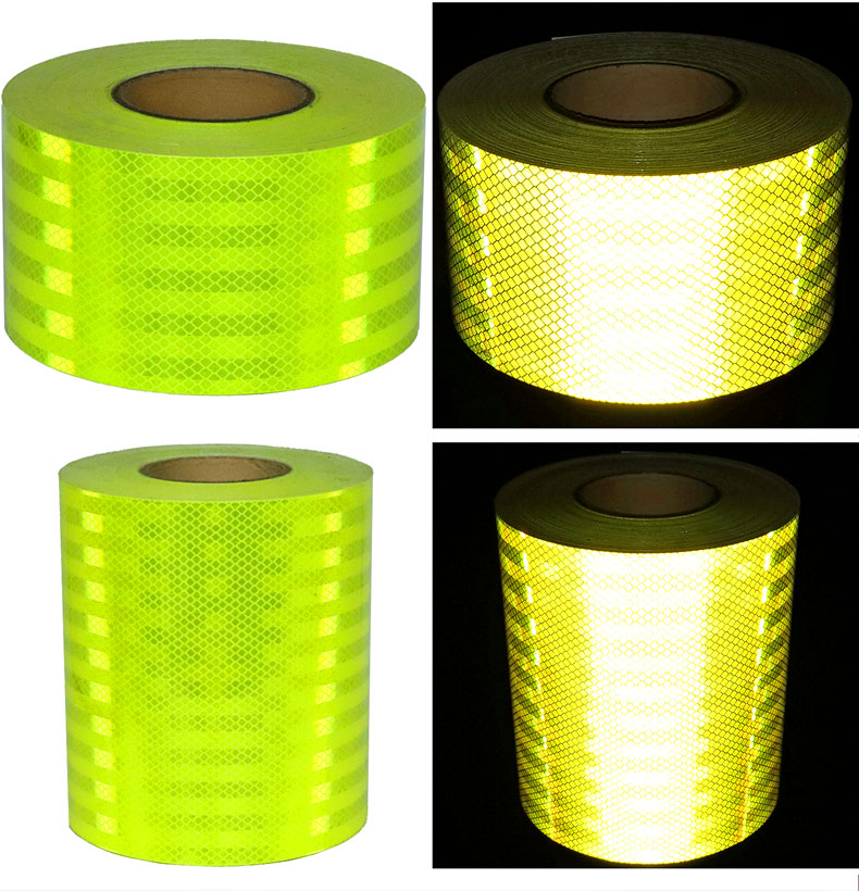 旁恩警示柱夜间高亮反光贴汽车摩托车电动车装饰贴纸荧光黄绿夜光贴条