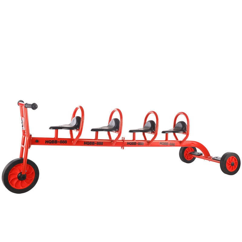 儿童4人协力车多人转转车幼教户外室外玩具车脚踏车幼儿园三轮车黄色