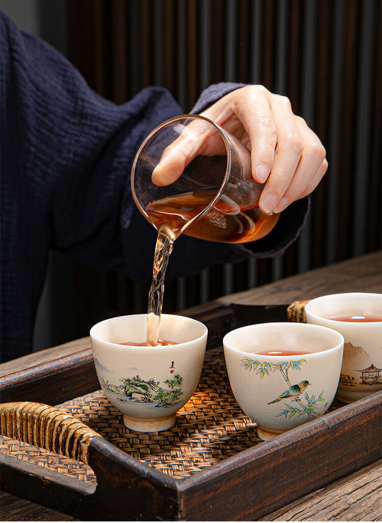 棠凡 功夫羊脂玉茶杯杯子主人杯陶瓷泡茶杯单个喝茶杯古风中国风品茗