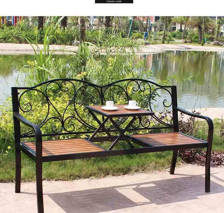 欧式铁艺马赛克阳台庭院长椅户外别墅露台多功能创意双人三人长凳款式